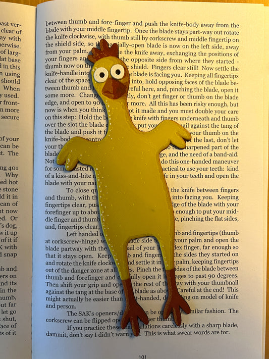 Flattened Rubber Chicken Style Bookmark